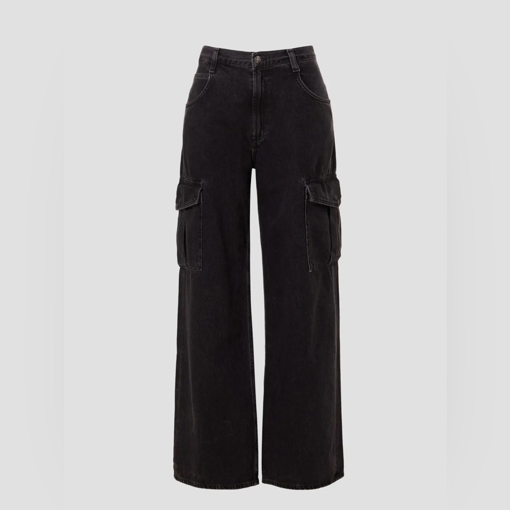 AGOLDE Minka Cargo BAGGY WIDE LEG BLACK JEAN SZ 23